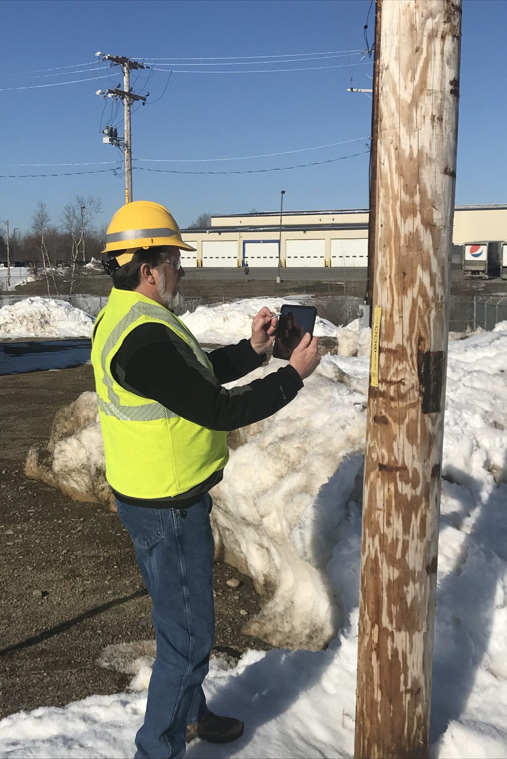 Inspector Inspecting Pole